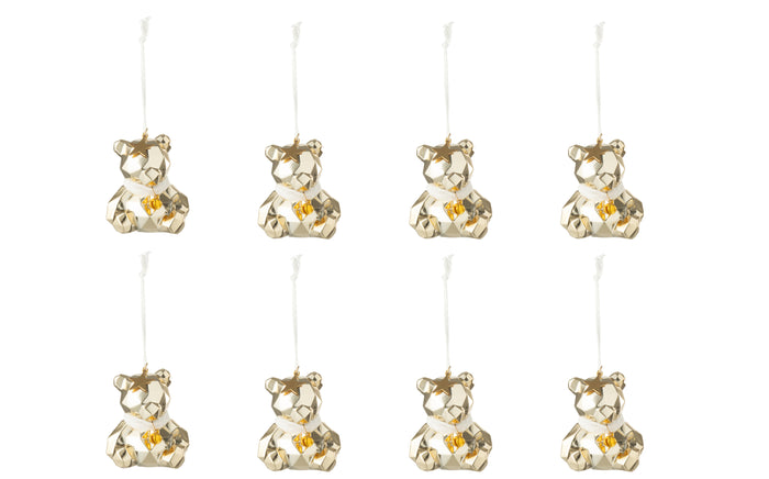 J-Line hanger Beer - kunststof - goud|wit - doos van 8