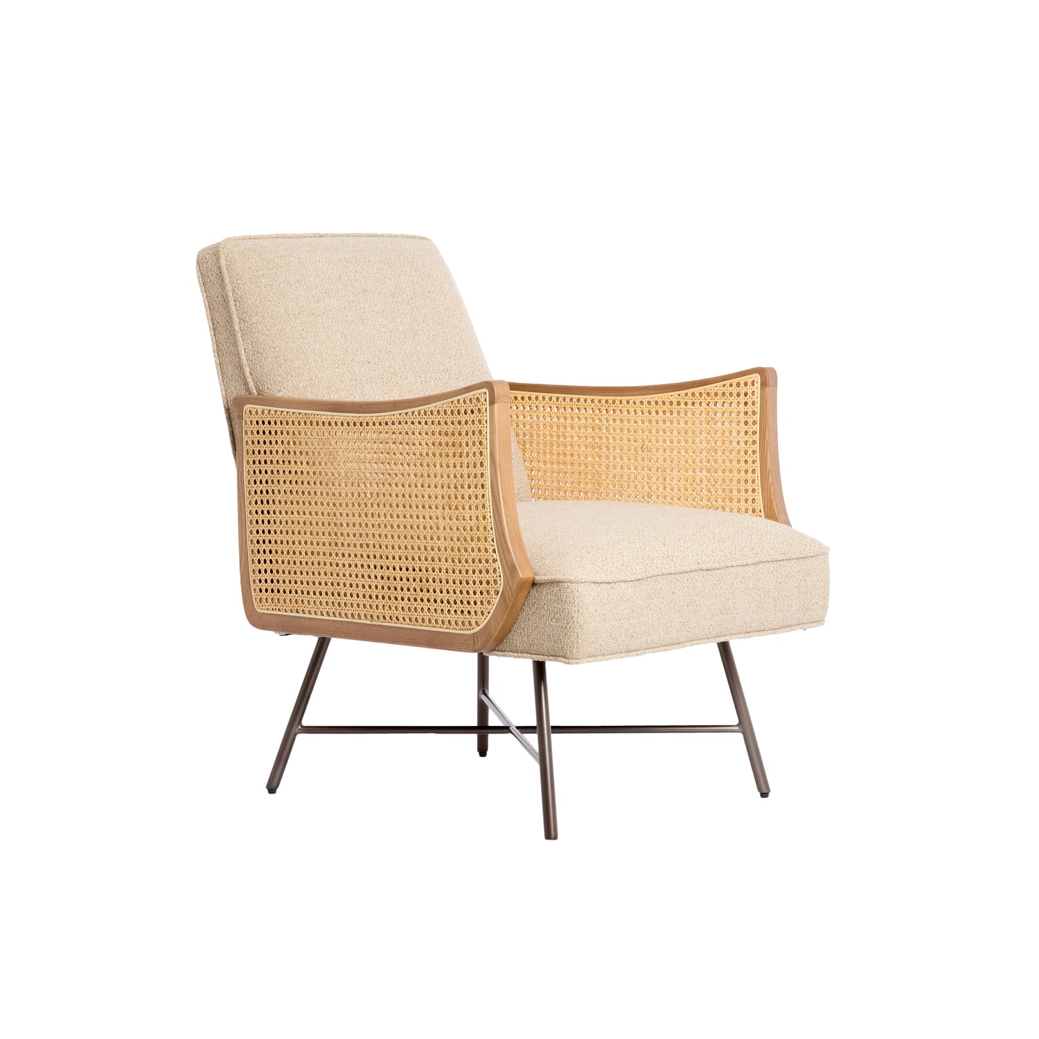 Light&living Stoel 81x60x80 cm FIORA beige+rotan naturel