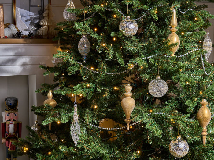 Beliani - ICICLE - Set van 25 kerstballen - Transparant|Goud - Glas