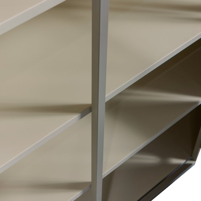 WOOOD 2-deurs vitrinekast XL Exhibit - Metaal - Zand - 200x99x44 cm