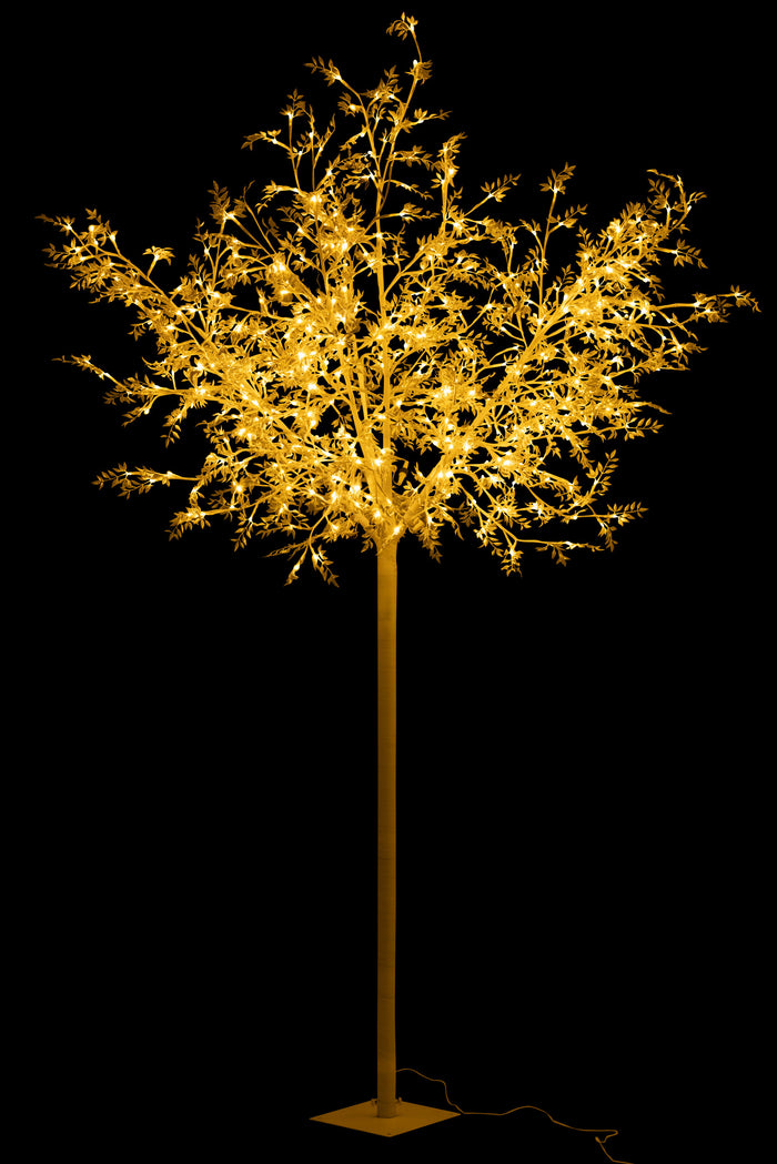 J-Line boom blaadjes - metaal - glitter|zilver - LED - extra large