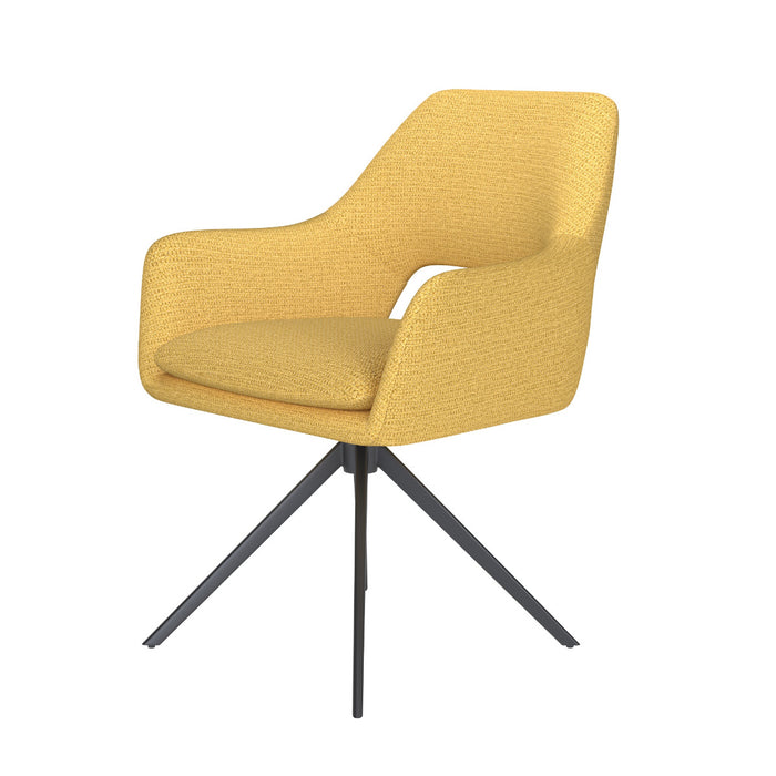 Puur Lana draaistoel metaal - okergeel