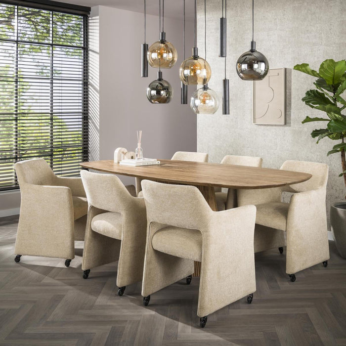 Fraaai Arianna armstoel - met wieltjes - zand