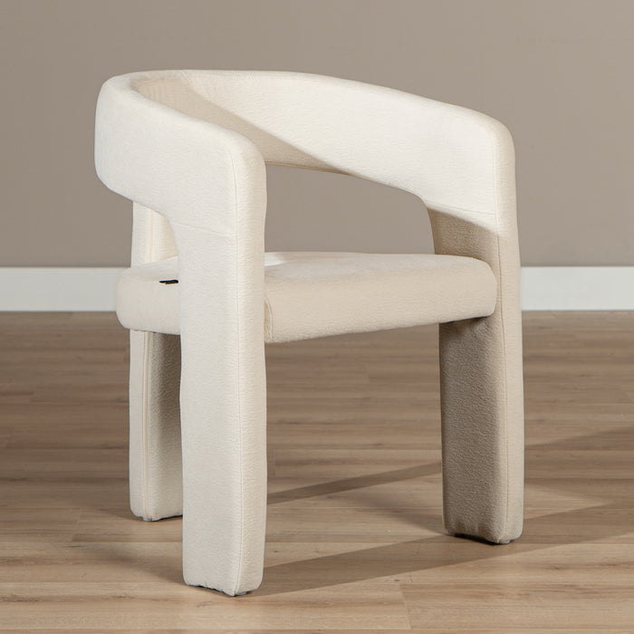 Bronx71 Scandinavische eetkamerstoel Bibi chenille off white