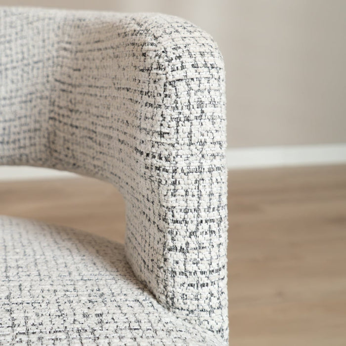 Bronx71 Draaifauteuil Gino gemêleerde stof off white|zwart