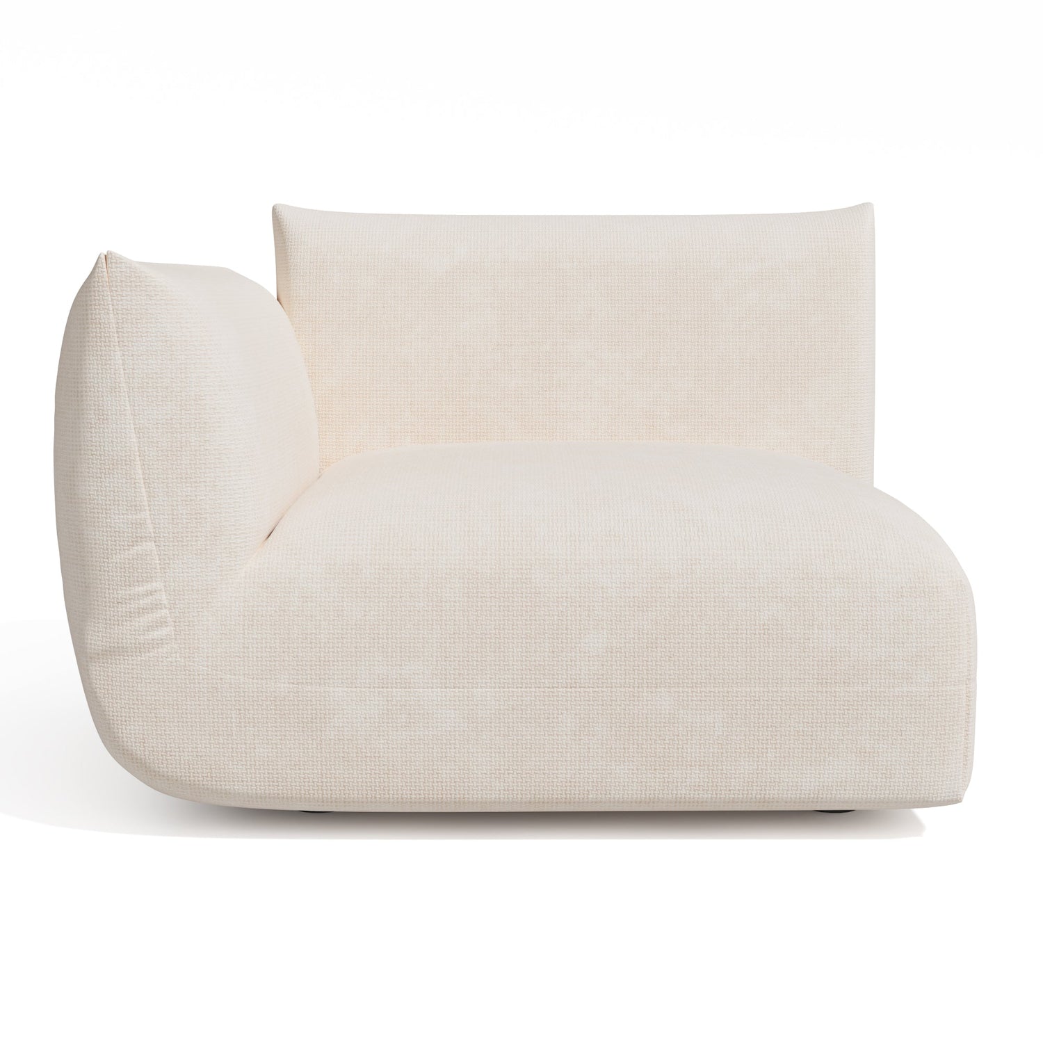 Crèmekleurige chenille fluwelen linkerhoekmodule