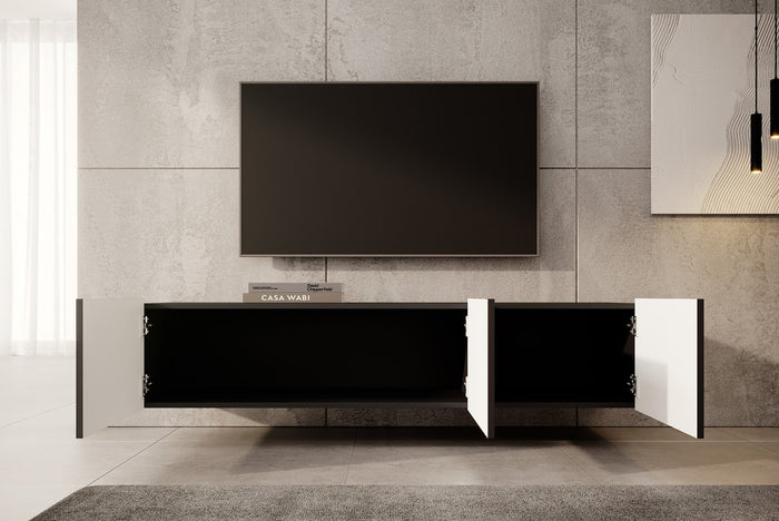 Meubella - TV-Meubel Pepinos - Mat zwart - 150 cm