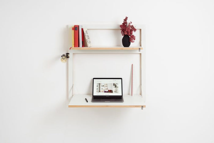 Fläpps Wandbureau|secretaresse 80x80-2 - Wit