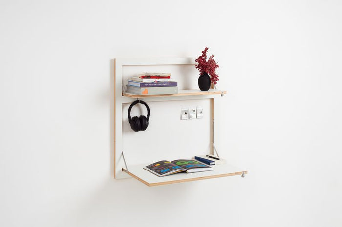 Fläpps Wandbureau|secretaresse 80x80-2 - Wit