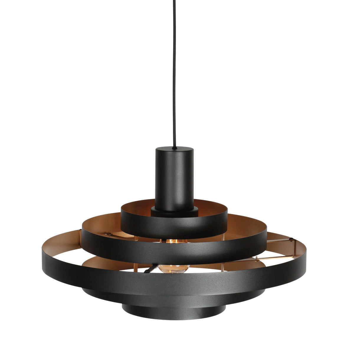 Steinhauer - hanglamp - Halo Cirque - zwart - metaal - Ø 50cm - E27 -