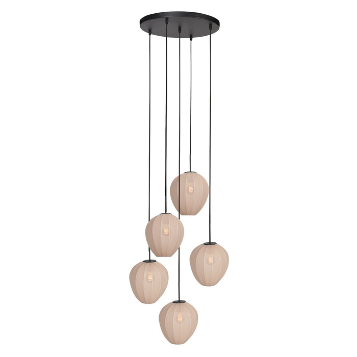 Mexlite - hanglamp - HaloSwap - crème - linnen - Ø 40cm - E27 -