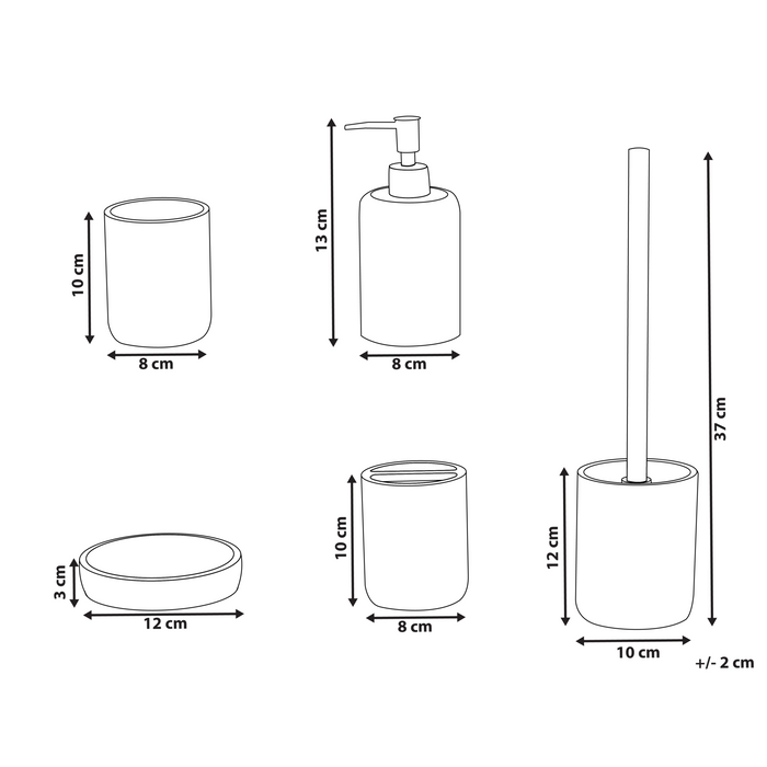 Beliani - CAMANA - Badkameraccessoireset - Roze - Polyresin