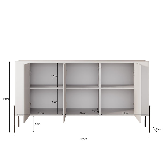 Meubella - Vivi - Dressoir - Wit - 150 cm