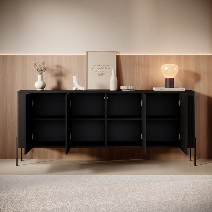 Meubella - Vivi - Dressoir - Zwart - 190 cm