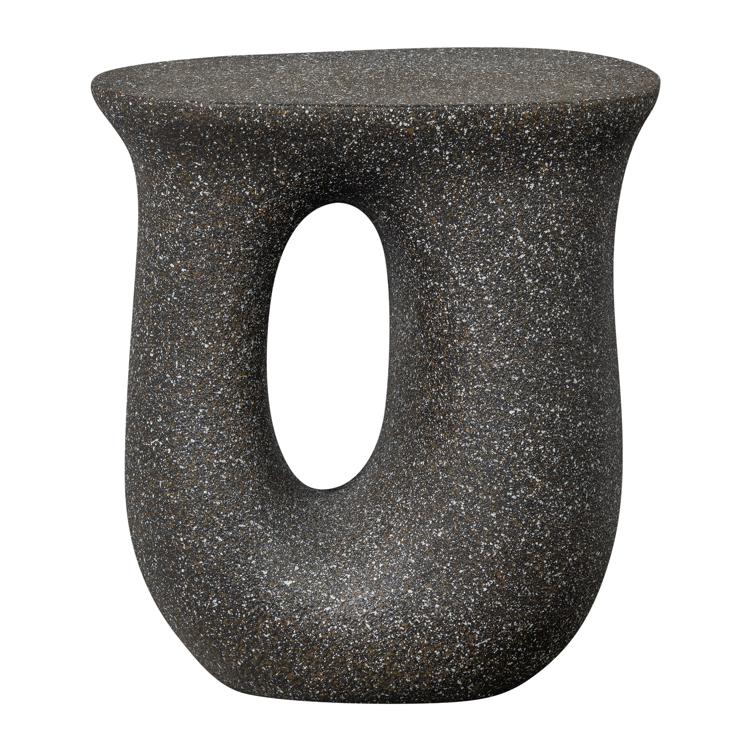 WOOOD Mason Bijzettafel Met Spikkels - Magnesium - Zwart - 45x42x33