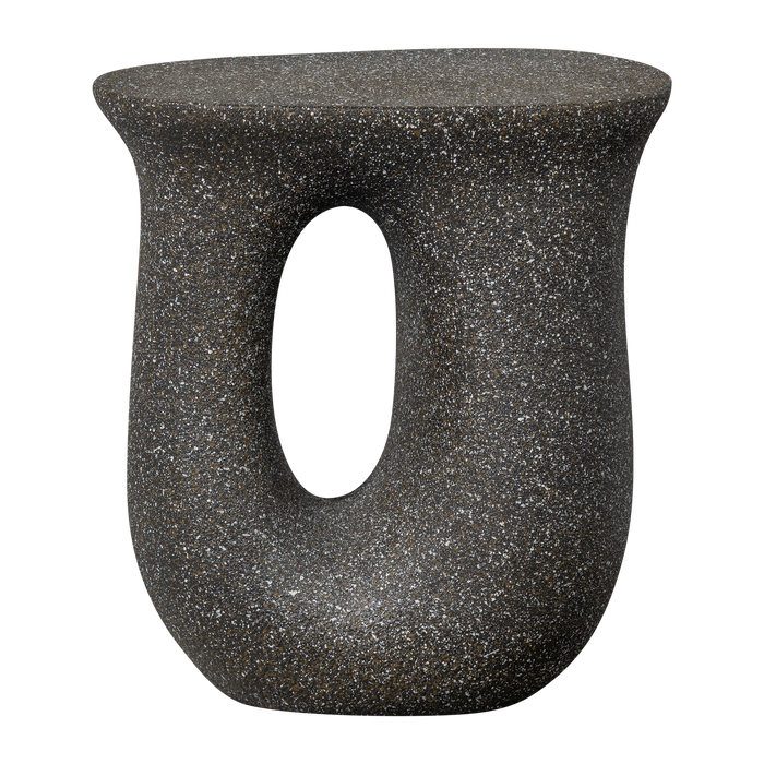 WOOOD Mason Bijzettafel Met Spikkels - Magnesium - Zwart - 45x42x33