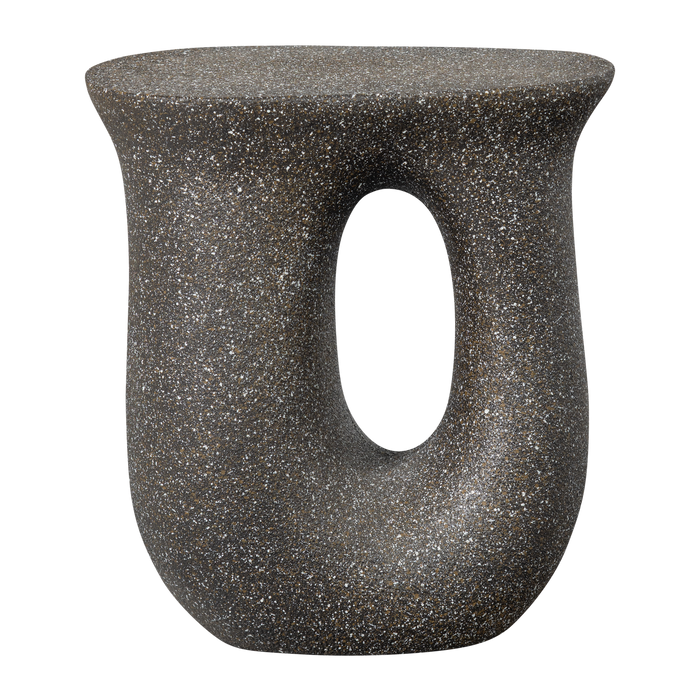 WOOOD Mason Bijzettafel Met Spikkels - Magnesium - Zwart - 45x42x33