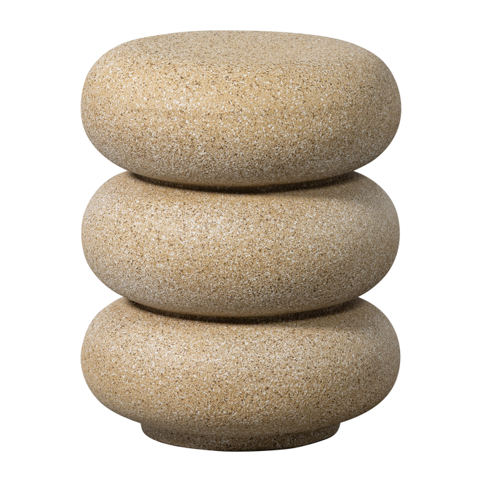 WOOOD Laurel Bijzettafel Met Spikkels - Magnesium - Beige - 50x40x40