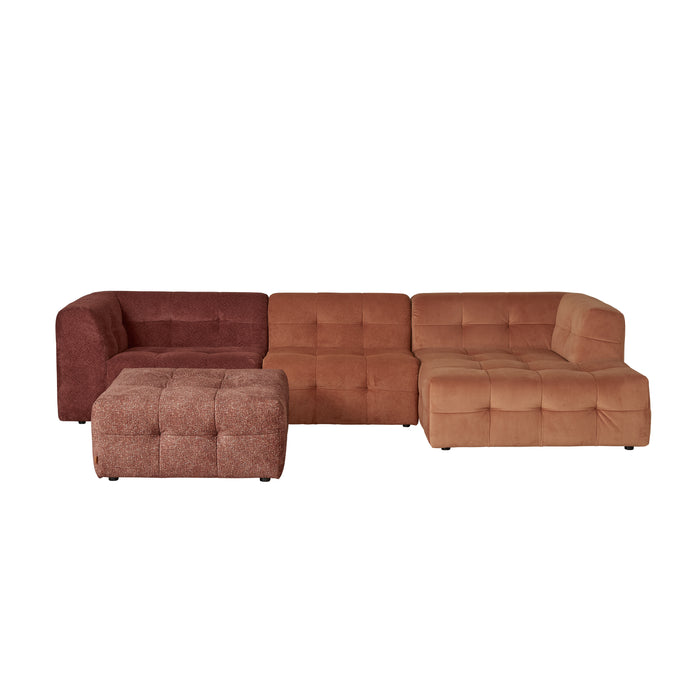 by fonQ Wies 3,5-zits Hoekbank Rechts met Hocker - Materiaalmix - Terra Blend