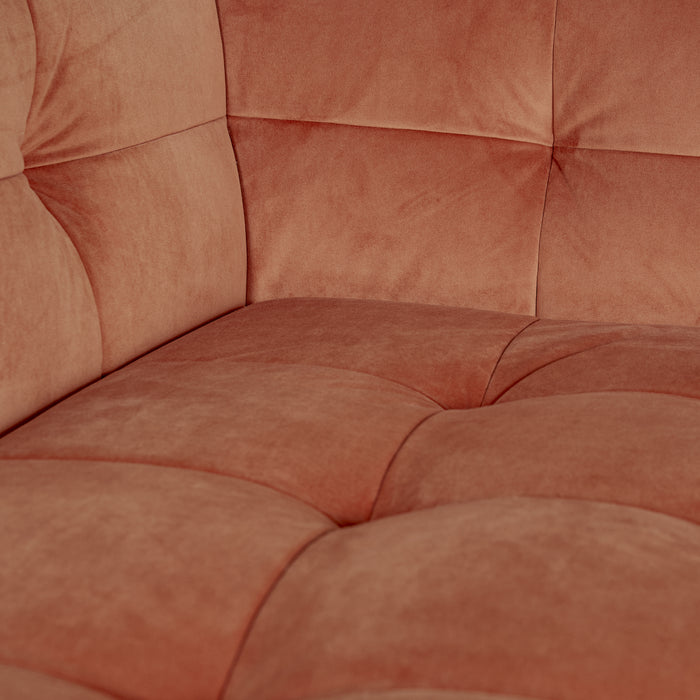 by fonQ Wies 3,5-zits Hoekbank Links met Hocker - Materiaalmix - Terra Blend