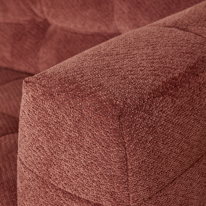 by fonQ Wies 3,5-zits Hoekbank Links met Hocker - Materiaalmix - Terra Blend