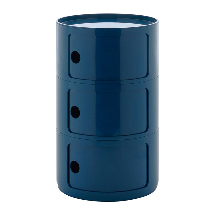 Kartell Componibili Kast Ø 42 cm - 3 Modules - Blauw