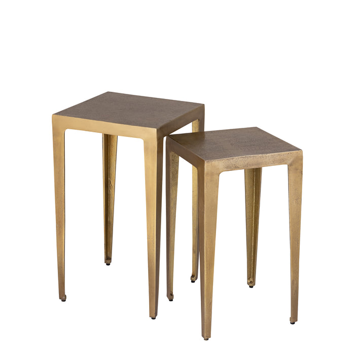 PTMD Rivva Brass casted alu square side table sv2 low