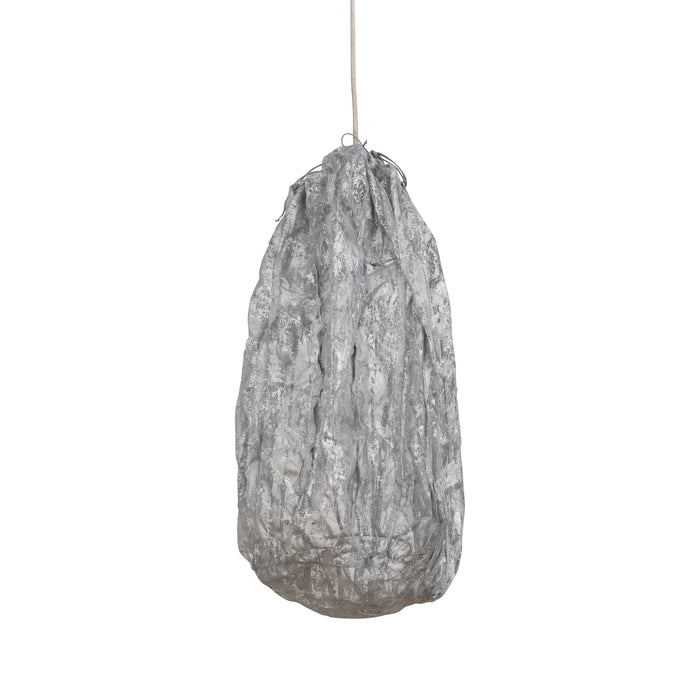 PTMD Maitia Silver Rough Looking Fabric Ceiling Lamp