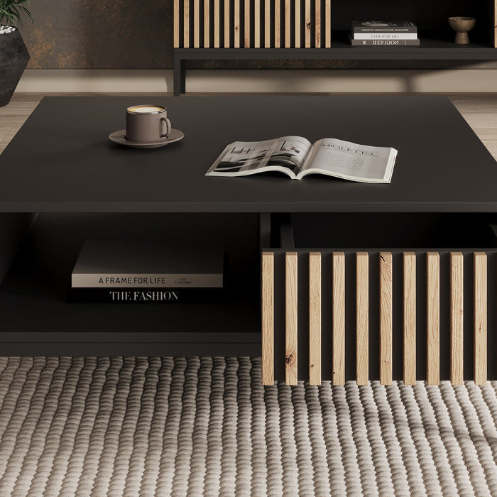 Meubella - Salontafel Marbella - Zwart - 80 cm