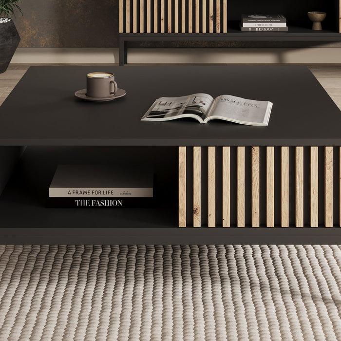 Meubella - Salontafel Marbella - Zwart - 80 cm