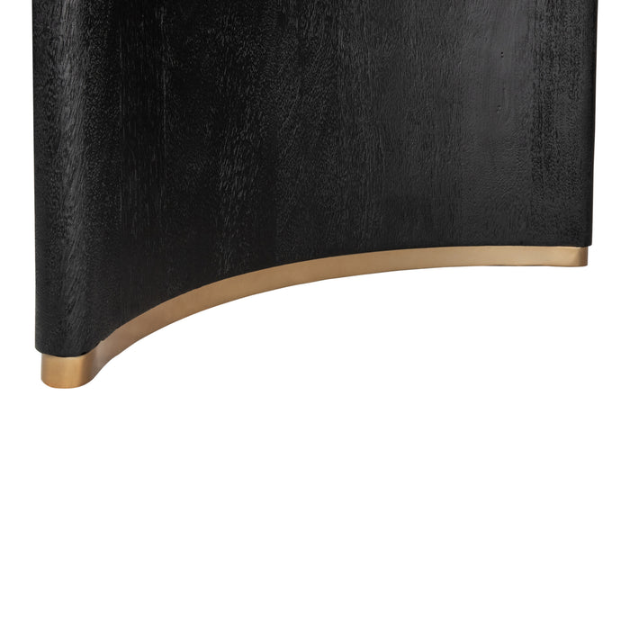 PTMD Ostara Black Mango Wood Diningtable 280cm Gold Leg