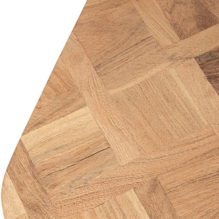 PTMD Fieron Natural Wooden Coffee Table Double Rnd Base