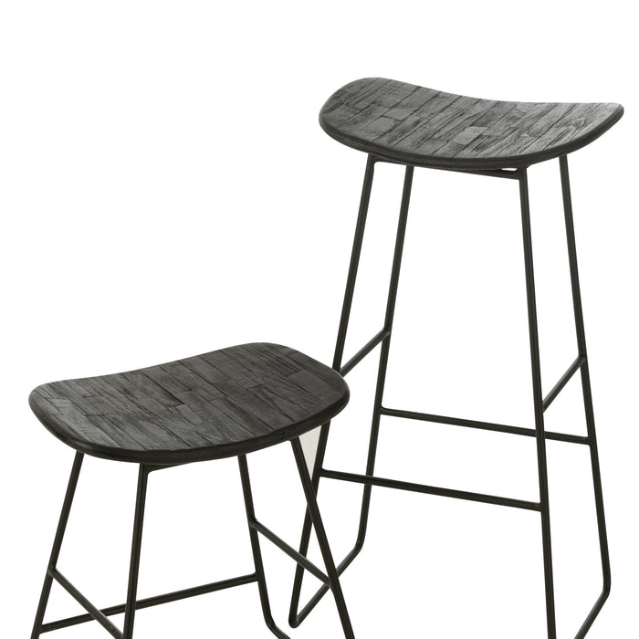 J-Line stoel Rechthoekig - metaal - zwart - large