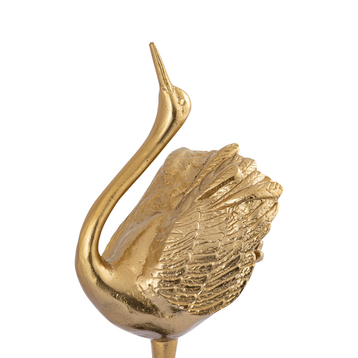 PTMD Joycee Gold casted alu swan statue closed wings