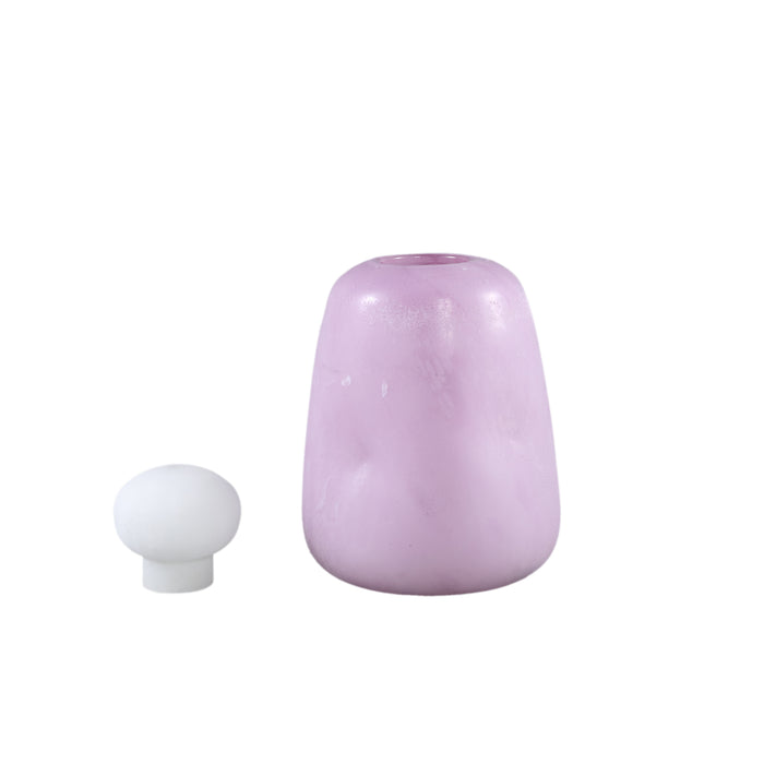 PTMD Karlie Purple Matte Glass Bulb Vase White Top