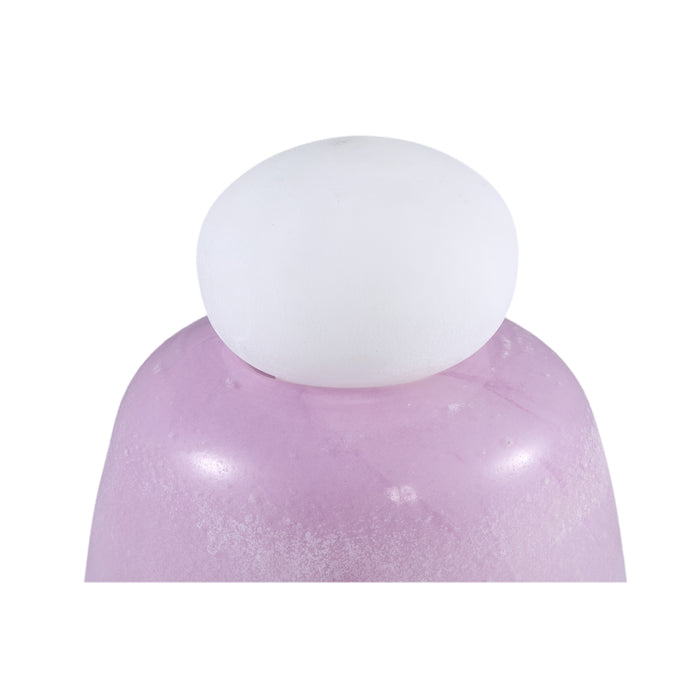 PTMD Karlie Purple Matte Glass Bulb Vase White Top