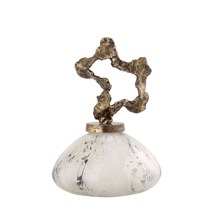 PTMD Maryan Pearl Shaped Alu Casted Statue Brass Lid L