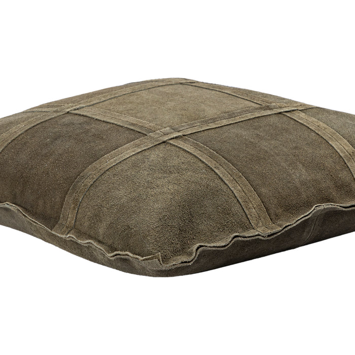 PTMD Cobie Green Suede Leather Cushion Square S