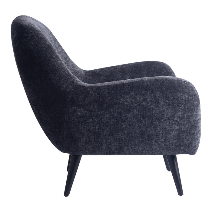 PTMD Donny Anthracite Fauteuil Black Wooden Legs