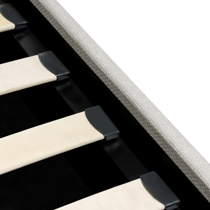 Beliani-DINAN-Eenpersoonsbed-Lichtbeige-90 x 200 cm-Polyester