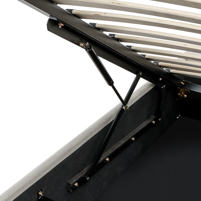 Beliani-DINAN-Eenpersoonsbed-Lichtbeige-90 x 200 cm-Polyester