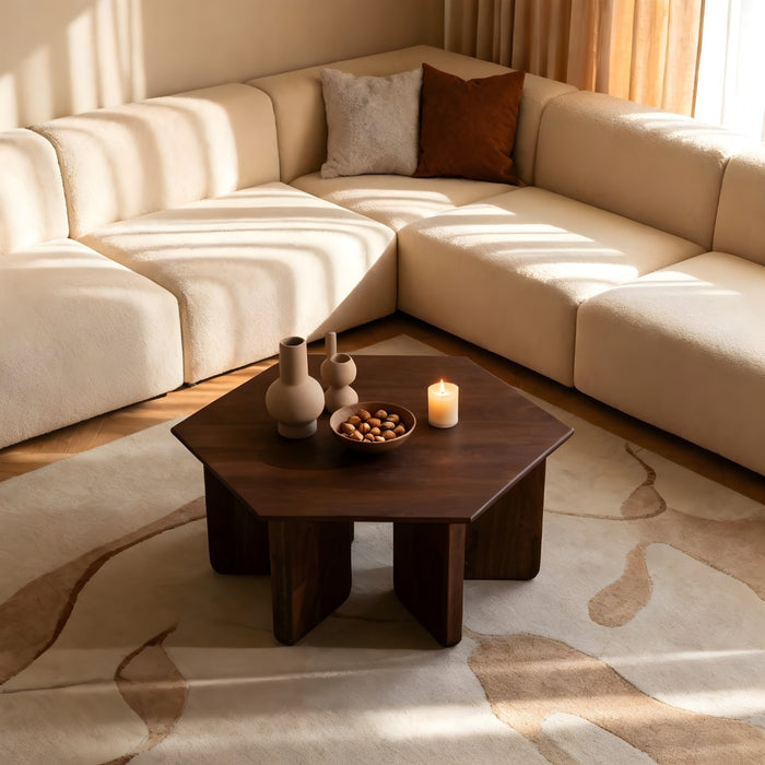 DÉJA Living - Salontafel Donkerbruin Mangohout - 80x80x35cm - Martos