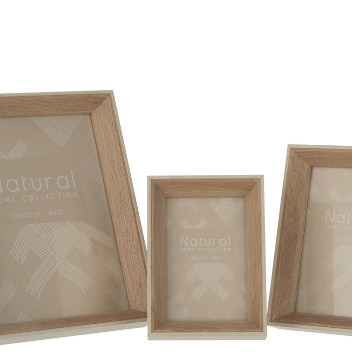 J-Line fotolijst Diepte - hout - creme - large -  2 stuks