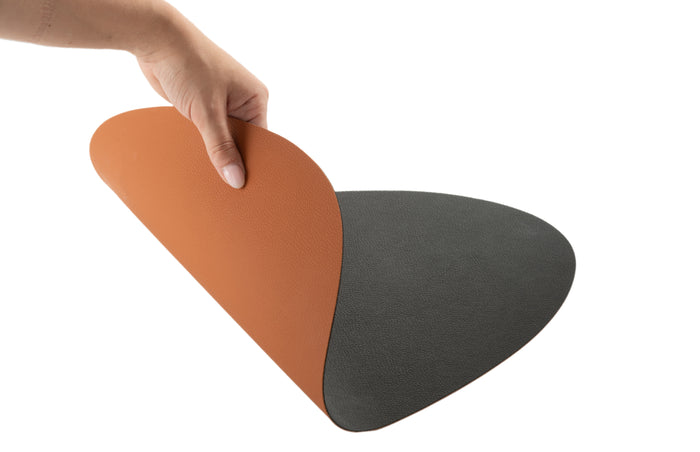 J-Line placemat Steen - kunststof - zwart - 6 stuks