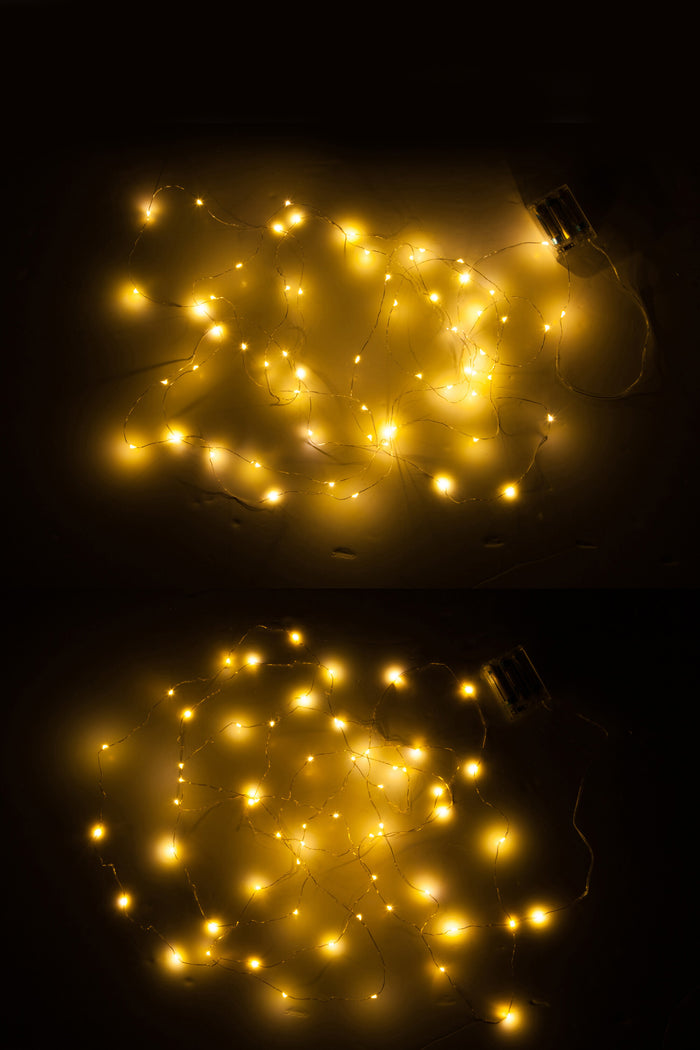 J-Line kerstverlichting Draad 60Led 8M - warm wit - 2 stuks - LED