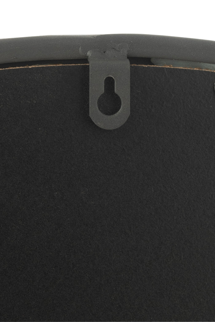 J-Line spiegel Rond - metaal - zwart - medium - Ø 50 cm