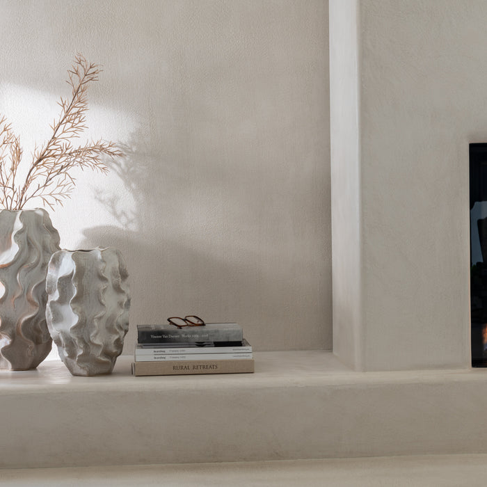 J-Line vaas Abstract Golven - klei - beige - large - 48 cm h