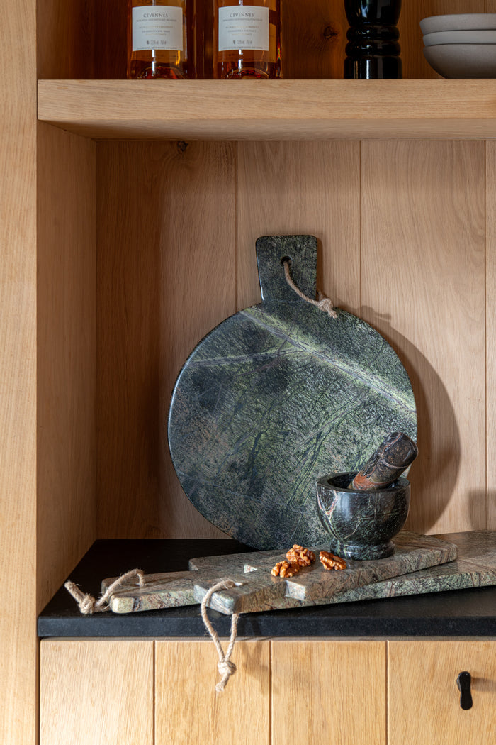 J-Line kaasplank Rechthoek Marmer - steen - kakigroen|donker