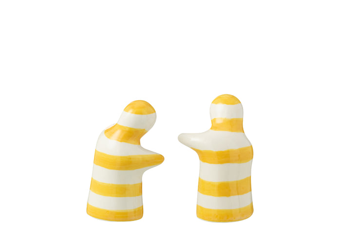 J-Line peper- en zoutmolen set Granada Stripes - keramiek -