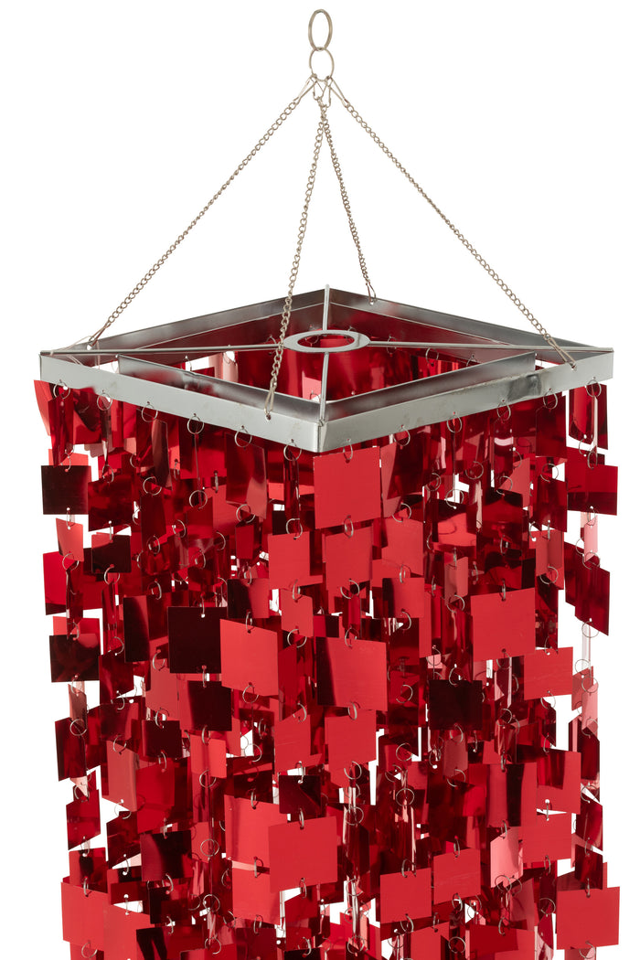 J-Line lampenkap Kandelaar Vierkant - pvc - rood - medium